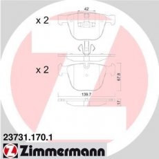 Тормозная колодка 23731.170.1 Zimmermann – подготовлено для датчика износа колодок фото 1