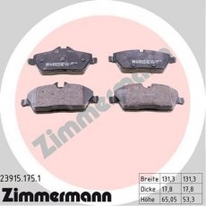 Гальмівна колодка 23915.175.1 Zimmermann – подготовлено для датчика износа колодок фото 1