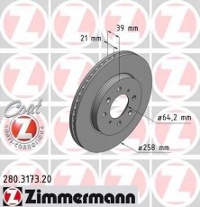 Гальмівний диск 280.3173.20 Zimmermann фото 1