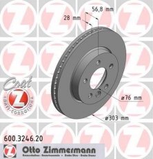 Тормозной диск 600.3246.20 Zimmermann фото 1