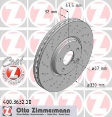 Купити 400.3632.20 Zimmermann Гальмівні диски Мерседес 211 (3.0, 3.5, 5.0, 5.5)