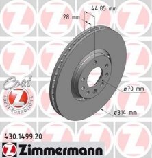Купить 430.1499.20 Zimmermann Тормозные диски Сигнум (2.8 V6 Turbo, 3.0 V6 CDTI, 3.2 V6)