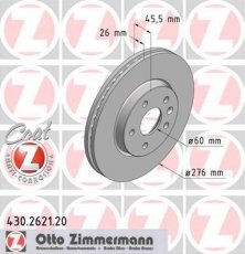 Купить 430.2621.20 Zimmermann Тормозные диски Cruze (1.4, 1.6, 1.7, 1.8, 2.0)