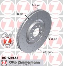 Купить 100.1240.52 Zimmermann Тормозные диски Leon (1.4, 1.6, 1.8, 1.9, 2.8)