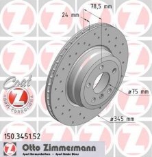 Купити 150.3451.52 Zimmermann Гальмівні диски BMW X6 (E71, E72, F16) (3.0, 4.4)
