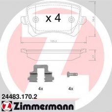 Купить 24483.170.2 Zimmermann Тормозные колодки задние Audi A6 C6 