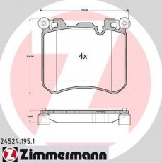 Гальмівна колодка 24524.195.1 Zimmermann – подготовлено для датчика износа колодок фото 1
