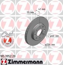 Купить 185.3952.20 Zimmermann Тормозные диски Spark M300 (1.0, 1.2)
