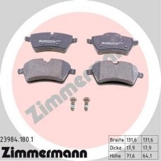 Купить 23984.180.1 Zimmermann Тормозные колодки передние Купер (1.4, 1.6, 2.0) подготовлено для датчика износа колодок