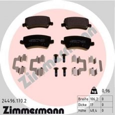 Купить 24496.170.2 Zimmermann Тормозные колодки задние ХС70 (2.0, 2.4, 2.5, 3.0, 3.2) 