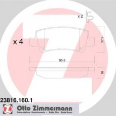 Гальмівна колодка 23816.160.1 Zimmermann – с звуковым предупреждением износа фото 1