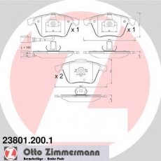 Купить 23801.200.1 Zimmermann Тормозные колодки передние Audi A3 (1.8, 2.0, 3.2) с датчиком износа
