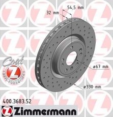 Купити 400.3683.52 Zimmermann Гальмівні диски GL-CLASS ГЛЕ (2.1, 3.0)