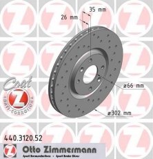 Купить 440.3120.52 Zimmermann Тормозные диски Peugeot 308 (1.6 16V, 2.0 HDi)