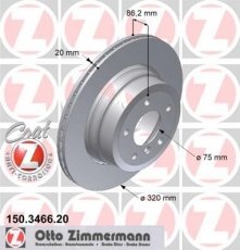 Гальмівний диск 150.3466.20 Zimmermann фото 1