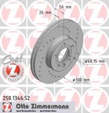 Купить 250.1346.52 Zimmermann Тормозные диски Sharan (1.8, 1.9, 2.0, 2.8)