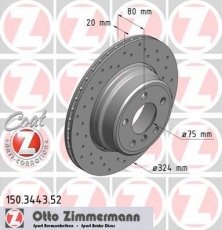 Купить 150.3443.52 Zimmermann Тормозные диски BMW X5 E53 (4.4 i, 4.6 is, 4.8 is)