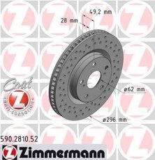 Купити 590.2810.52 Zimmermann Гальмівні диски Камрі 40 (2.0, 2.4, 2.5, 3.5)