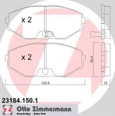 Купить 23184.150.1 Zimmermann Тормозные колодки передние Maxima (A32, A33) (2.0, 2.5, 3.0) с звуковым предупреждением износа