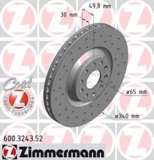 Купить 600.3243.52 Zimmermann Тормозные диски Ауди А3 (1.2, 1.4, 1.6, 1.8, 2.0)