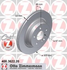 Купить 400.3622.20 Zimmermann Тормозные диски Mercedes 212 (1.8, 2.0, 2.1, 3.0, 3.5)