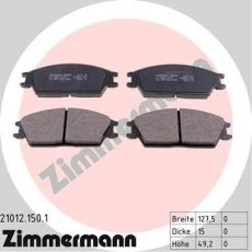 Купить 21012.150.1 Zimmermann Тормозные колодки передние Аккорд (1.6 EX, 1.8 EX) 