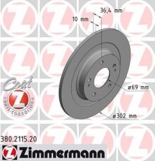 Купить 380.2115.20 Zimmermann Тормозные диски Митсубиси АСХ (1.6, 1.8, 2.3)