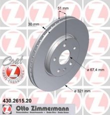 Гальмівний диск 430.2615.20 Zimmermann фото 1