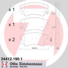 Купить 24412.190.1 Zimmermann Тормозные колодки передние Камаро 3.6 с звуковым предупреждением износа