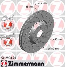 Купить 150.2908.70 Zimmermann Тормозные диски 6-series (F06, F12, F13) M6