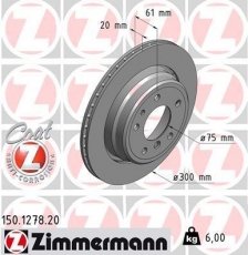 Тормозной диск 150.1278.20 Zimmermann фото 2
