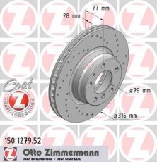 Купить 150.1279.52 Zimmermann Тормозные диски BMW E38 (2.5, 2.8, 2.9, 3.0, 3.5)