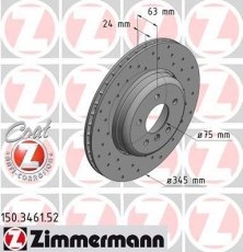Купить 150.3461.52 Zimmermann Тормозные диски БМВ Е60 (Е60, Е61) (3.0, 4.0, 4.4, 4.8)