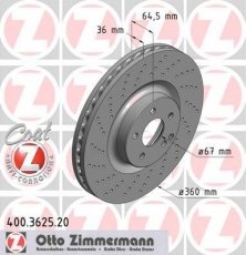 Купити 400.3625.20 Zimmermann Гальмівні диски Мерседес 221 (S 500 CGI, S 500 CGI 4-matic)