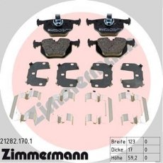 Купити 21282.170.1 Zimmermann Гальмівні колодки задні БМВ Х5 Е53 (2.9, 3.0, 4.4, 4.6, 4.8) з датчиком зносу