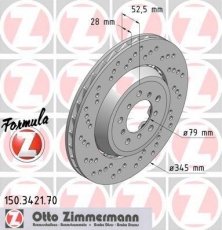 Купить 150.3421.70 Zimmermann Тормозные диски BMW E46 M3