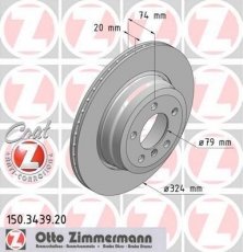 Купити 150.3439.20 Zimmermann Гальмівні диски BMW E65 (E65, E66) (730 i, Li)