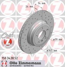 Купить 150.3438.52 Zimmermann Тормозные диски БМВ Е65 (Е65, Е66) (3.0, 4.0, 4.8, 6.0)