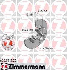 Купити 600.3219.20 Zimmermann Гальмівні диски Гольф (2, 3) (1.6, 1.8, 1.9, 2.0)