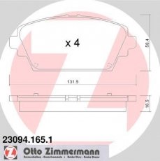 Купити 23094.165.1 Zimmermann Гальмівні колодки передні Primera P12 (1.6, 1.8, 1.9, 2.0, 2.2) 