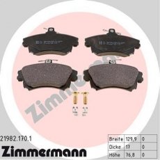 Купить 21982.170.1 Zimmermann Тормозные колодки передние Кольт (1.5 CZT, 1.5 Turbo) с звуковым предупреждением износа