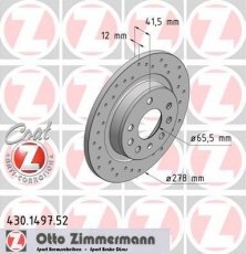 Купить 430.1497.52 Zimmermann Тормозные диски Signum (1.8, 1.9, 2.0, 2.2)