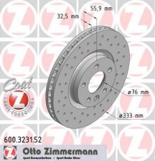 Гальмівний диск 600.3231.52 Zimmermann фото 1