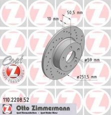 Купити 110.2208.52 Zimmermann Гальмівні диски Alfa Romeo