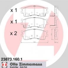 Купити 23873.160.1 Zimmermann Гальмівні колодки передні Sephia 1.5 i с звуковым предупреждением износа