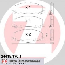 Тормозная колодка 24418.170.1 Zimmermann – с звуковым предупреждением износа фото 1