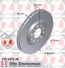 Тормозной диск 110.2212.20 Zimmermann фото 1