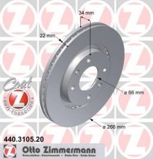 Купить 440.3105.20 Zimmermann Тормозные диски Citroen C4 Picasso (1.2, 1.4, 1.6, 1.7)