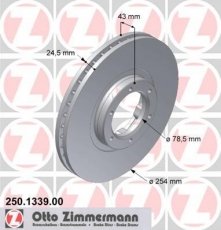Купить 250.1339.00 Zimmermann Тормозные диски Transit 5 (2.0, 2.5, 2.9)