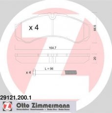 Купить 29121.200.1 Zimmermann Тормозные колодки  Iveco подготовлено для датчика износа колодок